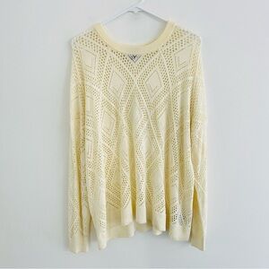 Torrid Cream Crochet Knit Pullover Sweater 1XL